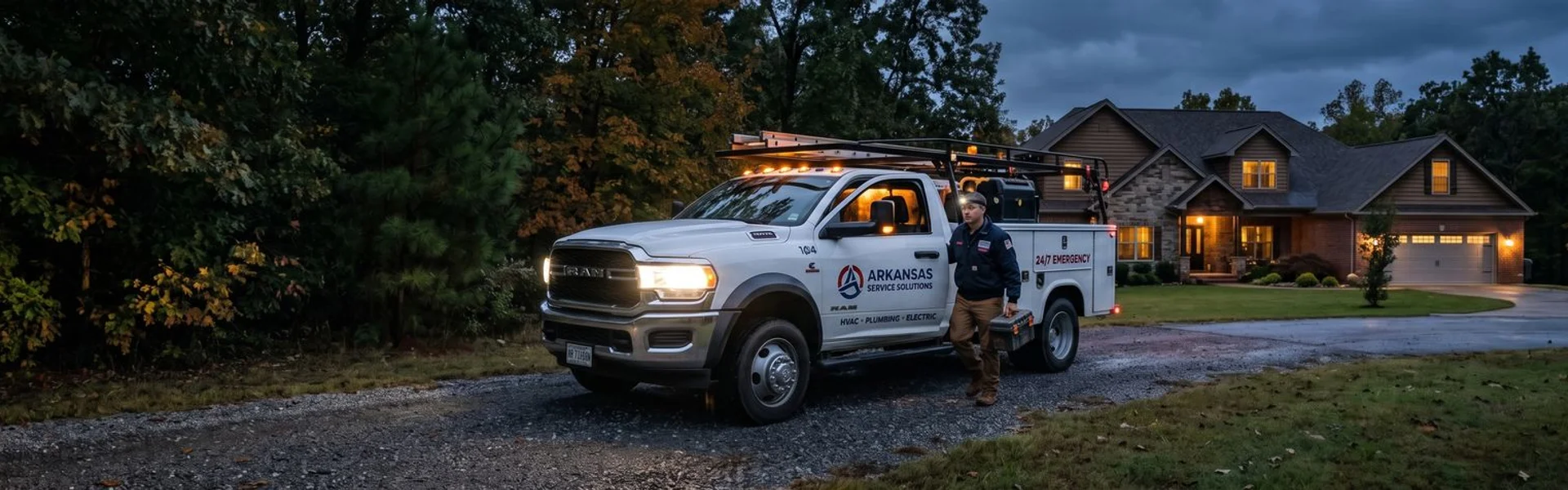 Service truck at a Northwest Arkansas home