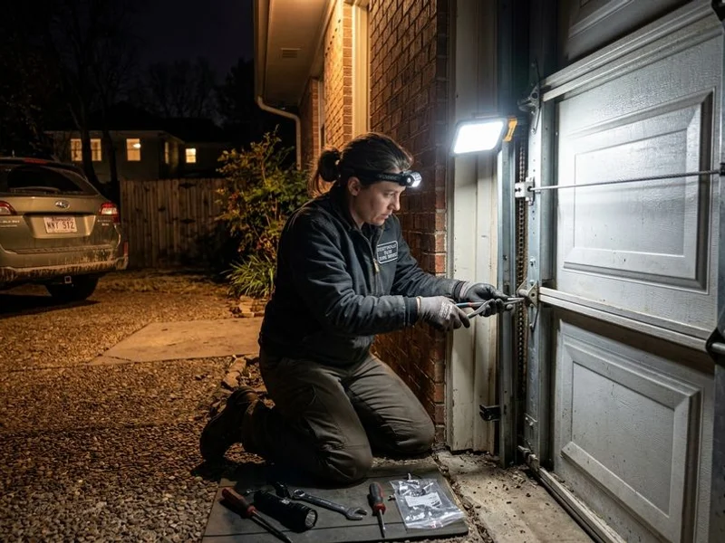 Emergency Garage Door Repair work in progress