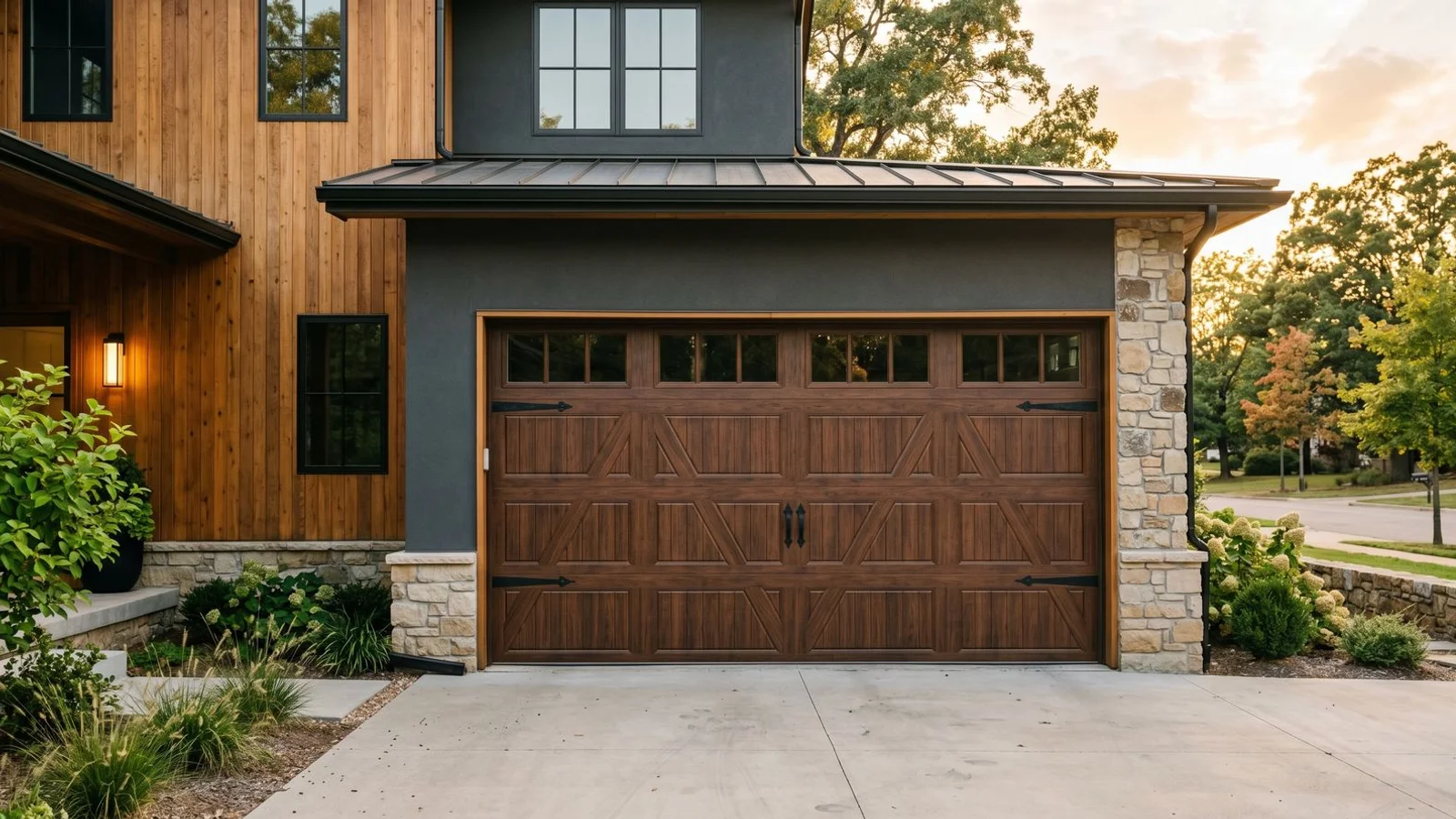 Composite Overlay Garage Doors in Fayetteville Arkansas