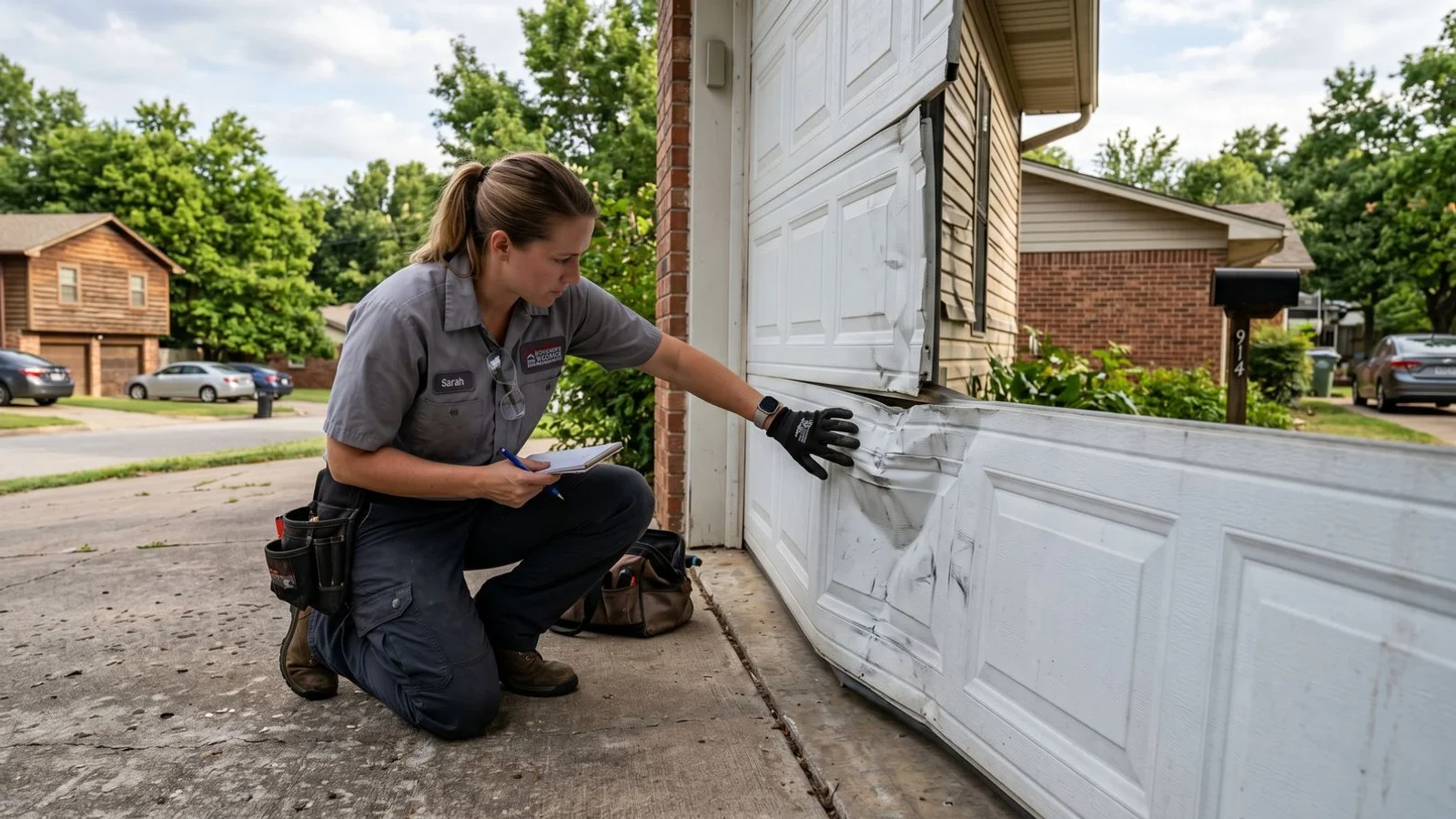 Bent Panel & Track Repair in Fayetteville Arkansas