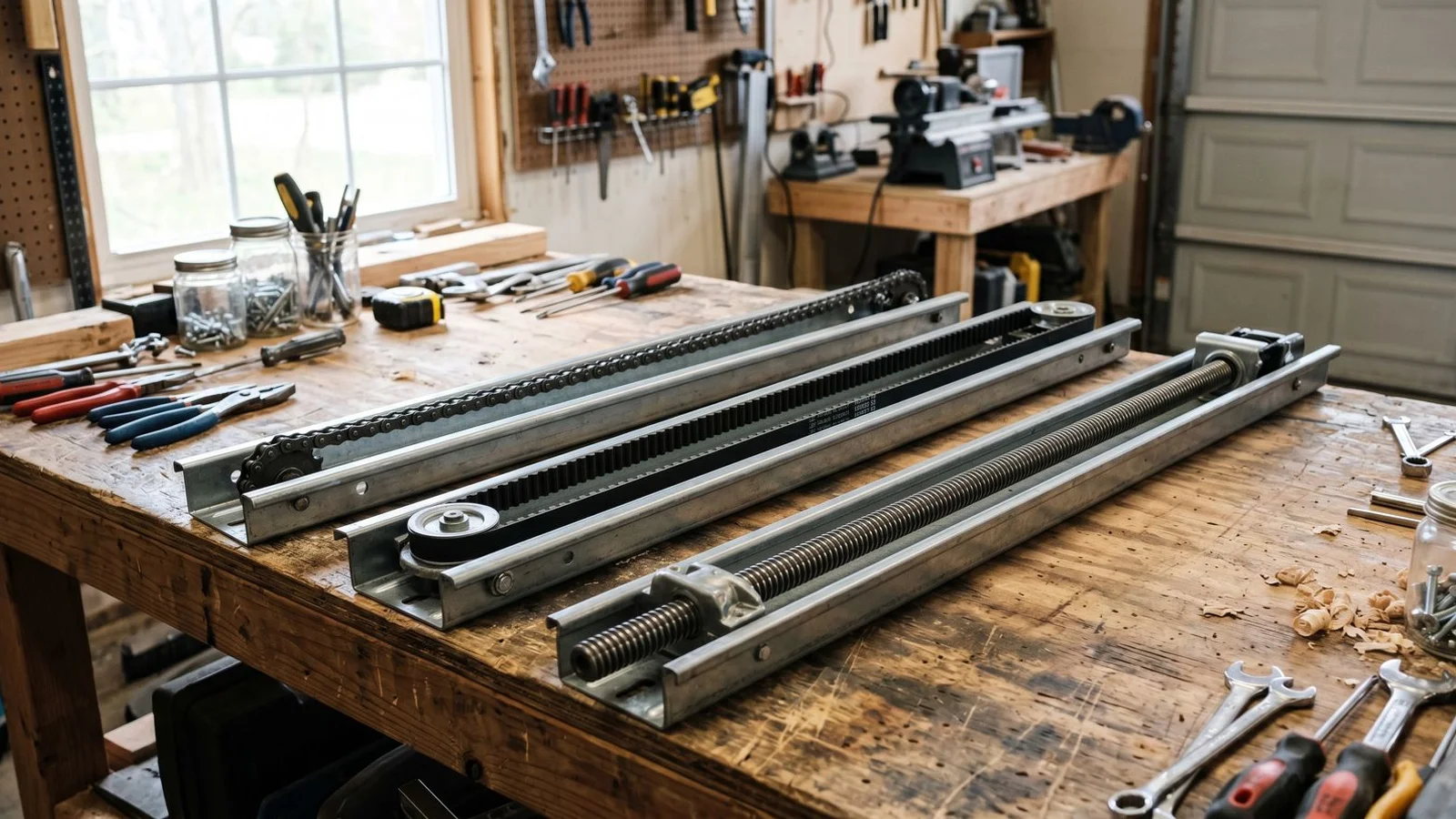 Three opener drive types side by side