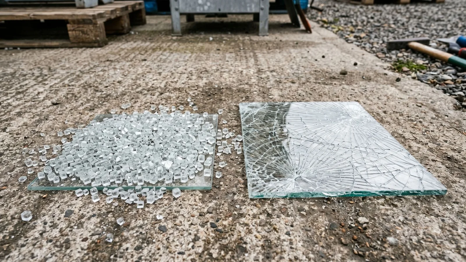 Tempered vs laminated glass breakage comparison